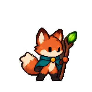 Original pixel fox jumping in a looping GIF with a transparent background